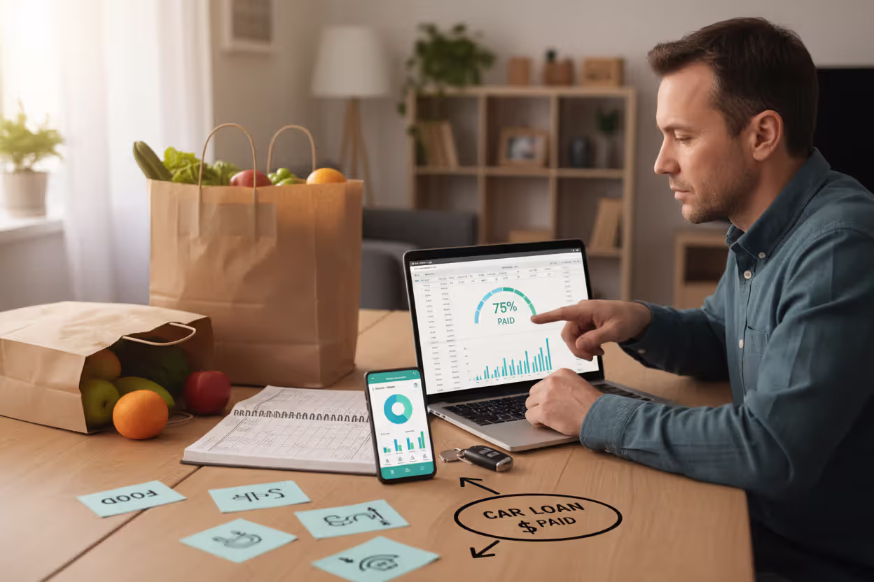 Household budgeting to free up money for car loan payments