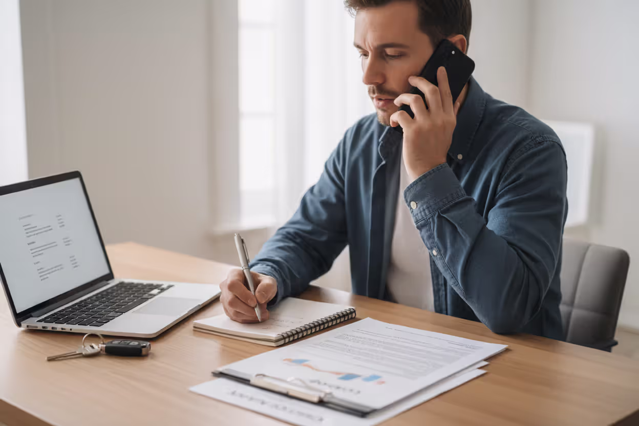 Borrower calling lender and taking notes about principal-only payment instructions
